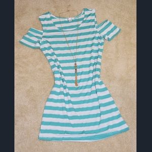Blue and White Stripe Dress Size L